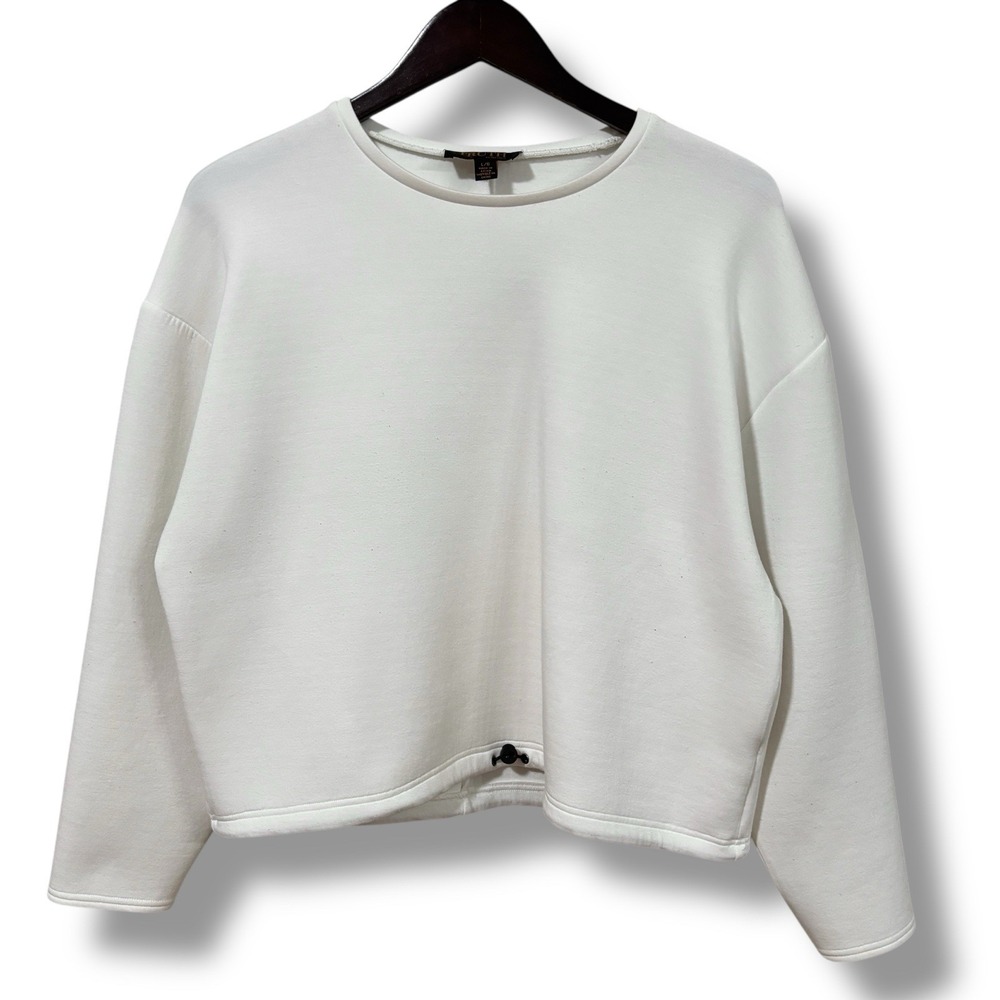 Truth By Republic Women's Round Neck Sweatshirt White Waist Pull Size L 22.5x22